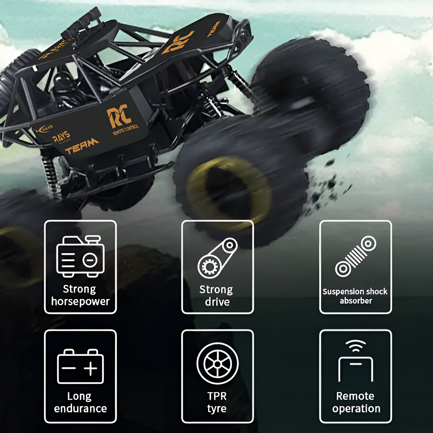 Remote Controlled Rock Crawler Monster Truck Toy for Kids